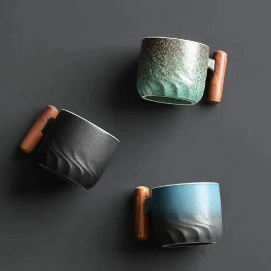 Artisanal Elegance Handmade Ceramic Retro Coffee Mug
