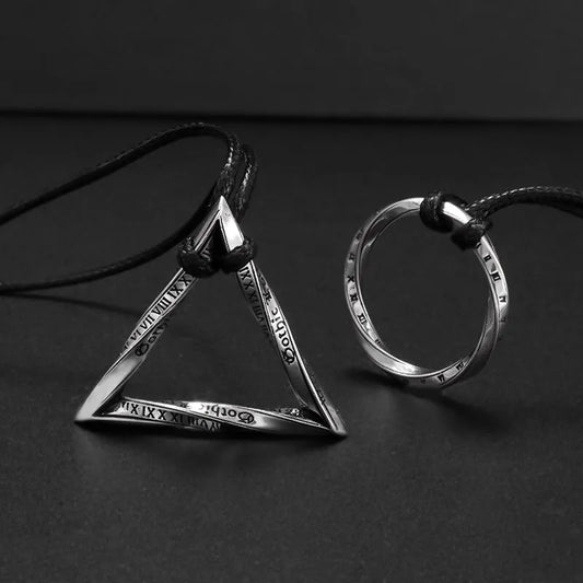 Mystic Whirl Folding Mobius Time Ring Necklace