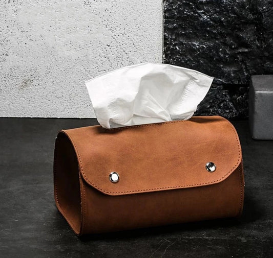 Marco's Leather Tissue Box